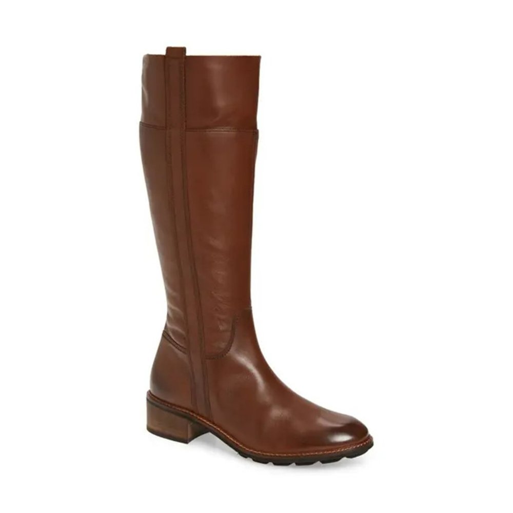 Paul Green Brown Leather Knee-High Riding Boots